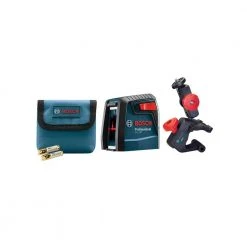 Bosch 30 ft. Cross Line Laser Level Self Leveling with 360 Degree Flexible Mounting Device and Carrying Pouch