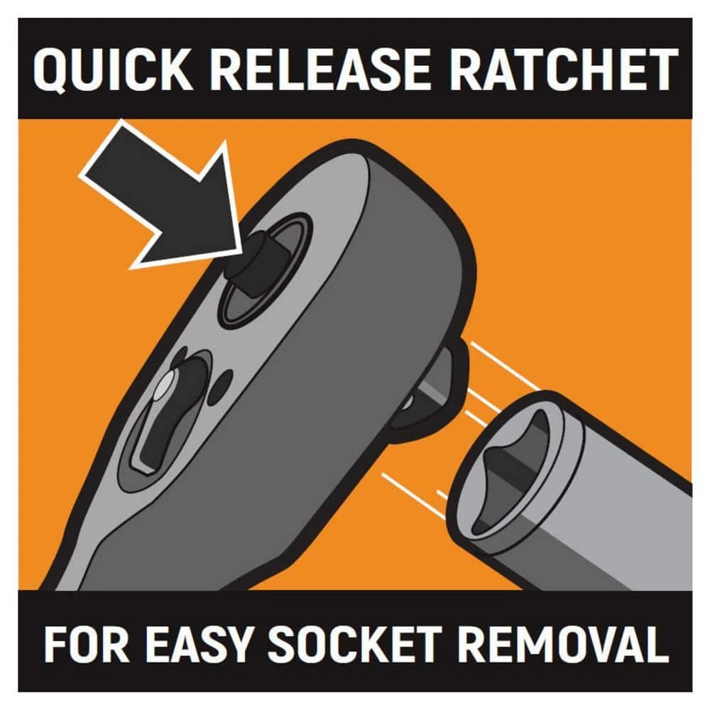GEARWRENCH 3/8 in. Drive 45-Tooth Quick Release Teardrop Ratchet - Image 2