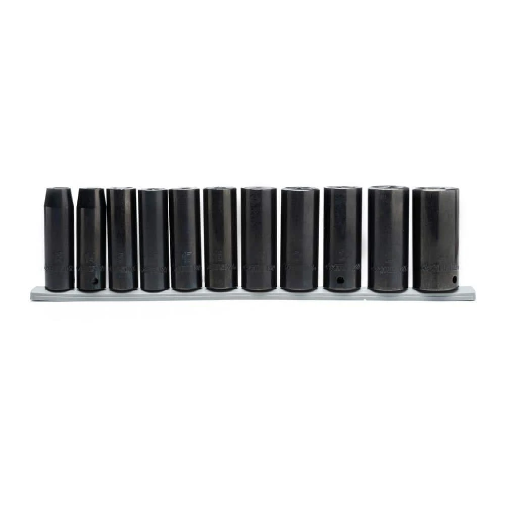 Husky 1/2 in. Drive Deep Metric Impact Socket Set (11-Piece)