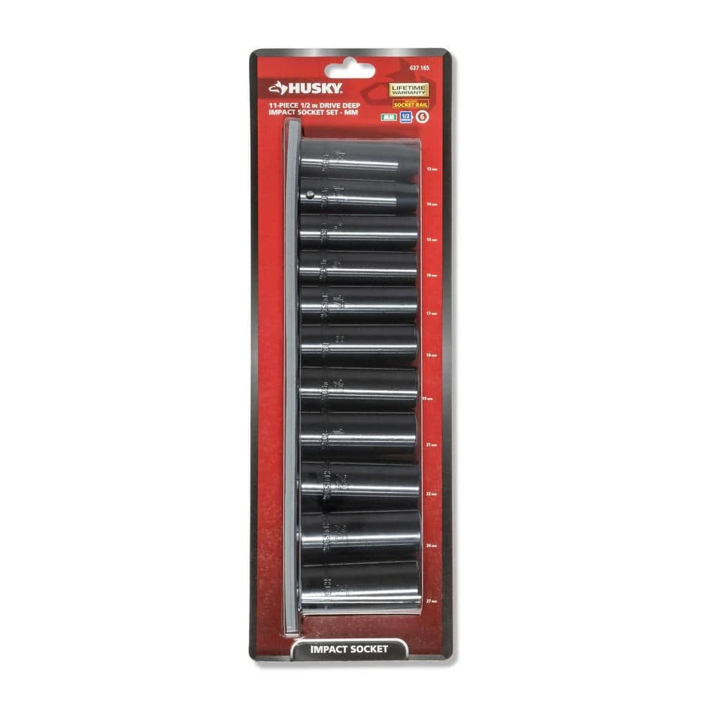 Husky 1/2 in. Drive Deep Metric Impact Socket Set (11-Piece) - Image 4