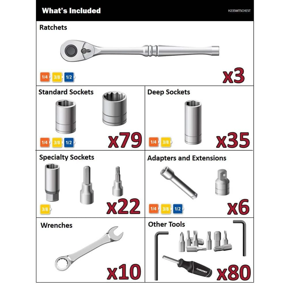 Husky Mechanics Tool Set (235-Piece) - Image 2
