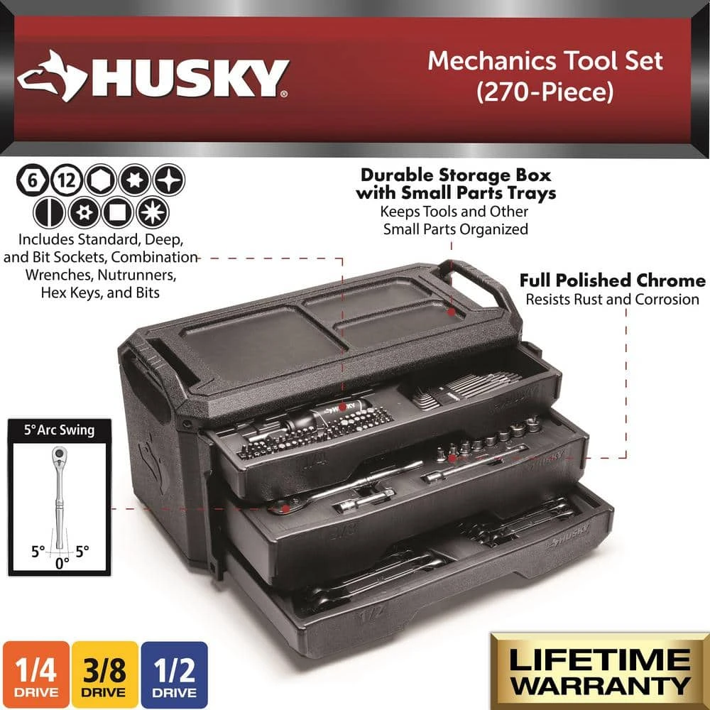 Husky Mechanics Tool Set (270-Piece) - Image 3