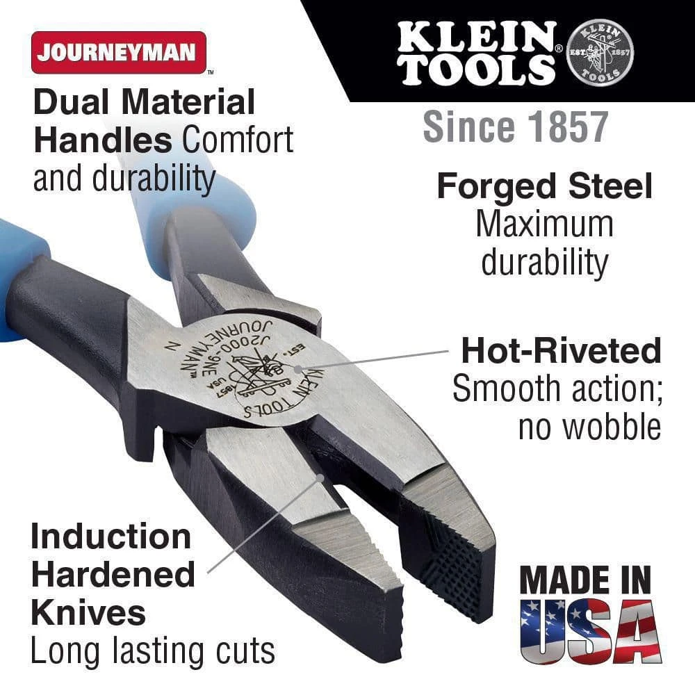 Klein Tools Wire Stripper, Side Cutting Pliers, and Long Nose Pliers Tool Set - Image 3
