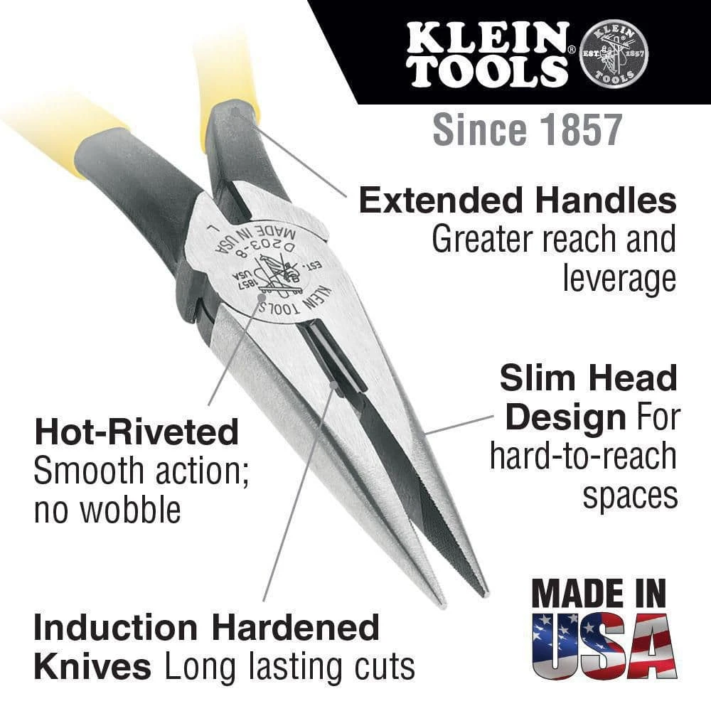 Klein Tools Wire Stripper, Side Cutting Pliers, and Long Nose Pliers Tool Set - Image 4