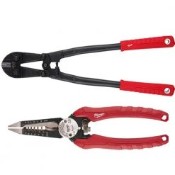 Milwaukee 18 in. Bolt Cutter with 3/8 in. Maximum Cut Capacity and 6-in-1 Wire Strippers Pliers