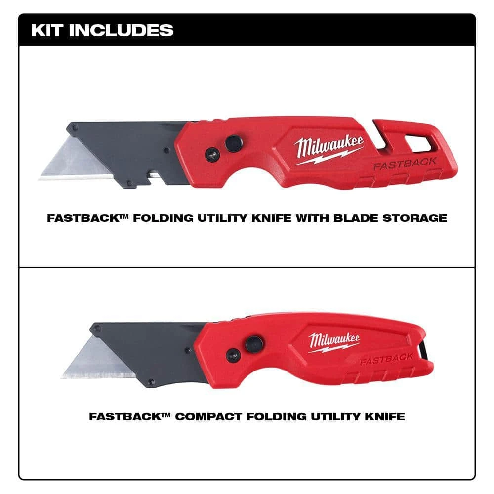 Milwaukee 7 in. Rafter Square and 4-1/2 in. Trim Square Set with FASTBACK Utility Knife (2-Pack) - Image 3