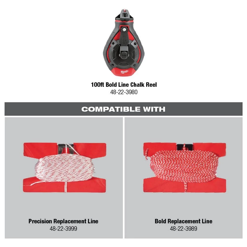Milwaukee 100 ft. Bold Line Chalk Reel Kit with Red Chalk - Image 4