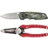 Milwaukee FASTBACK Camo Stainless Steel Folding Knife with 2.95 in. Blade and 6-in-1 Wire Strippers Pliers