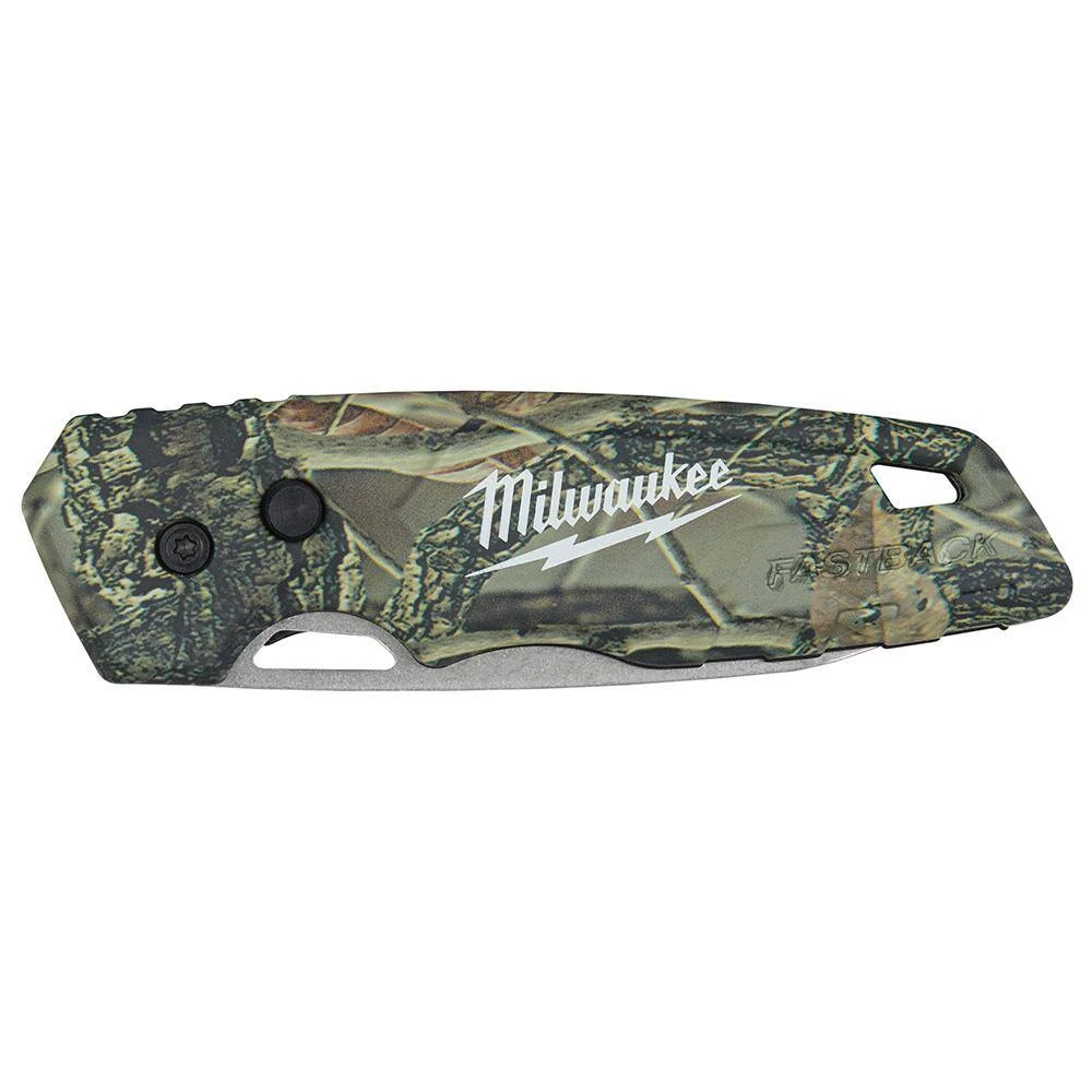 Milwaukee FASTBACK Camo Stainless Steel Folding Knife with 2.95 in. Blade and 6-in-1 Wire Strippers Pliers - Image 4