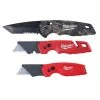 Milwaukee FASTBACK 2 .95 in. Camo Stainless Steel Spring Assisted Folding Knife and FASTBACK Folding Utility Knife Set (3-Piece)