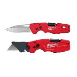 Milwaukee FASTBACK 5- In-1 Folding Knife with 3 in. Blade and FASTBACK 6-in-1 Folding Utility Knife (2-Piece)