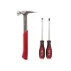 Milwaukee 22 oz. Milled Face Framing Hammer with Demo Screwdriver Drivers with Steel Caps (3-Piece)