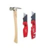 Milwaukee 19 oz. Wood Milled Face Hickory Framing Hammer with FASTBACK Folding Utility Knife Set (3-Piece)