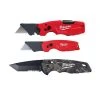 Milwaukee FASTBACK 6-In-1 Folding Utility Knives & FASTBACK Compact Folding Utility Knife & FASTBACK Camo Folding Knife (3-Piece)