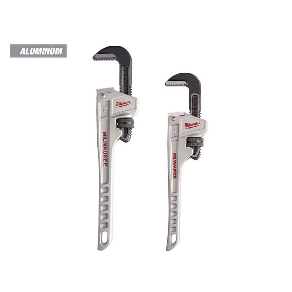 Milwaukee 10 in. and 14 in. Aluminum Pipe Wrench Set (2-Piece)
