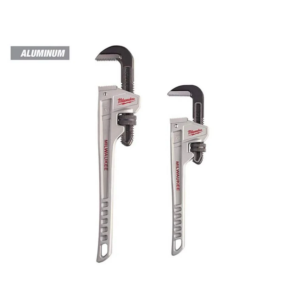 Milwaukee 18 in. and 12 in. Aluminum Pipe Wrench Set (2-Piece)
