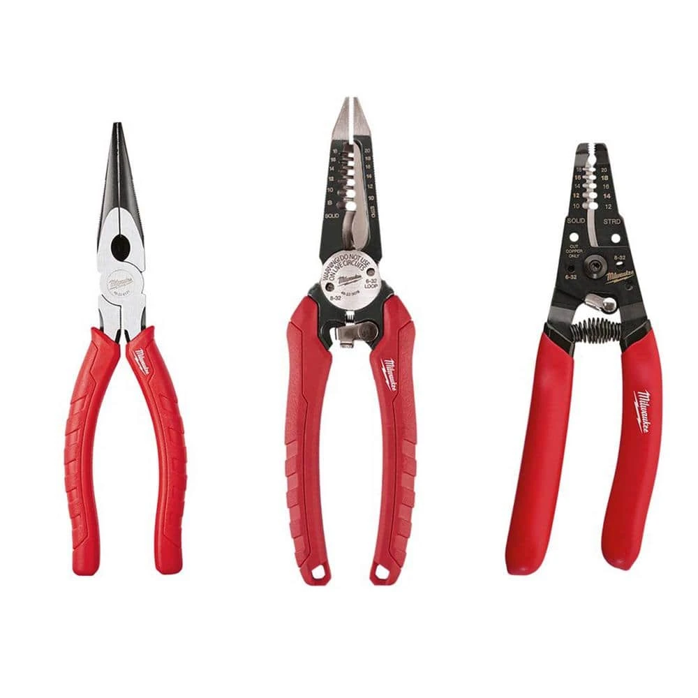 Milwaukee Electrician's Pliers and Wire Stripping Set (3-Piece)
