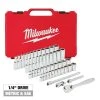 Milwaukee 1/4 in. Drive SAE/Metric Ratchet and Socket Mechanics Tool Set (50-Piece)