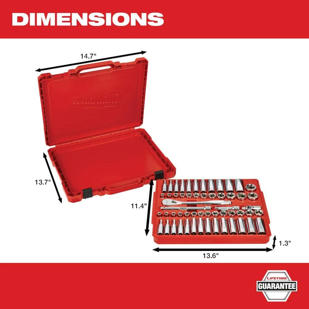 Milwaukee 3/8 in. Drive SAE/Metric Ratchet and Socket Mechanics Tool Set with Pliers Kit and Screwdriver Set (69-Piece) - Image 9