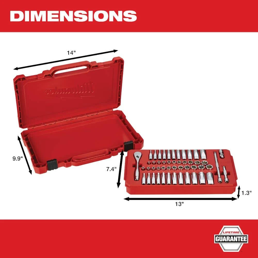 Milwaukee 3/8 in. and 1/4 in. Drive SAE/Metric Ratchet and Socket Mechanics Tool Set (106-Piece) - Image 5