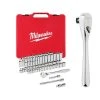 Milwaukee 3/8 in. Drive SAE/Metric Ratchet and Socket Mechanics Tool Set with 3/8 in. Drive 5 in. Stubby Ratchet (57-Piece)