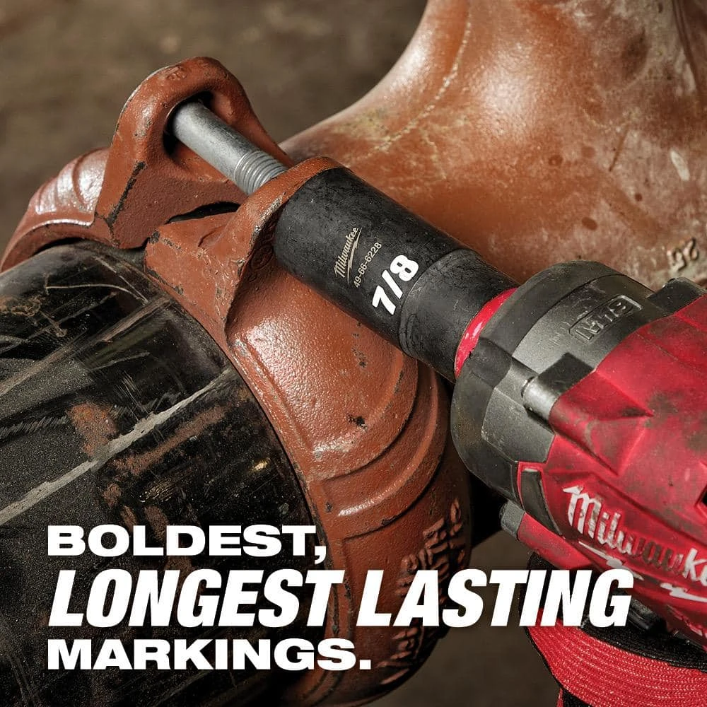 Milwaukee SHOCKWAVE 3/8 in. Drive Deep Well 6-Point Impact Socket Set (24-Piece) - Image 6