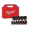 Milwaukee SHOCKWAVE 1/2 in. Drive SAE 6 Point Impact Socket Set (12-Piece)