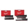 Milwaukee SHOCKWAVE 1/2 in. Drive SAE 6 Point Impact Socket Set (19-Piece) with 3/8 in. SAE/Metric Impact Socket Set (43-Piece)