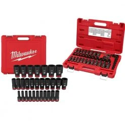 Milwaukee SHOCKWAVE 1/2 in. & 3/8 in. Drive Metric/SAE 6 Point Impact Socket Set (72-Piece)