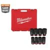 Milwaukee SHOCKWAVE 3/4 in. Drive Metric Deep Well 6 Point Impact Socket Set (8-Piece)