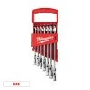 Milwaukee 144-Position Flex-Head Ratcheting Combination Wrench Set SAE (7-Piece)