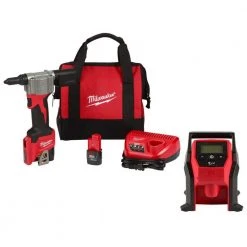 Milwaukee M12 12-Volt Lithium-Ion Cordless Rivet Tool Kit W/M12 Compact Inflator