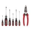 Milwaukee Cushion Grip Screwdriver Set with 7.75 in. Combination Electrician's 6-in-1 Wire Strippers Pliers (7-Piece)