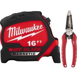 Milwaukee 16 ft. x 1.3 in. Wide Blade Magnetic Tape Measure with 6-in-1 Wire Stripper Pliers