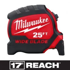 Milwaukee 25 ft. x 1-5/16 in. Wide Blade Tape Measure with 17 ft. Reach