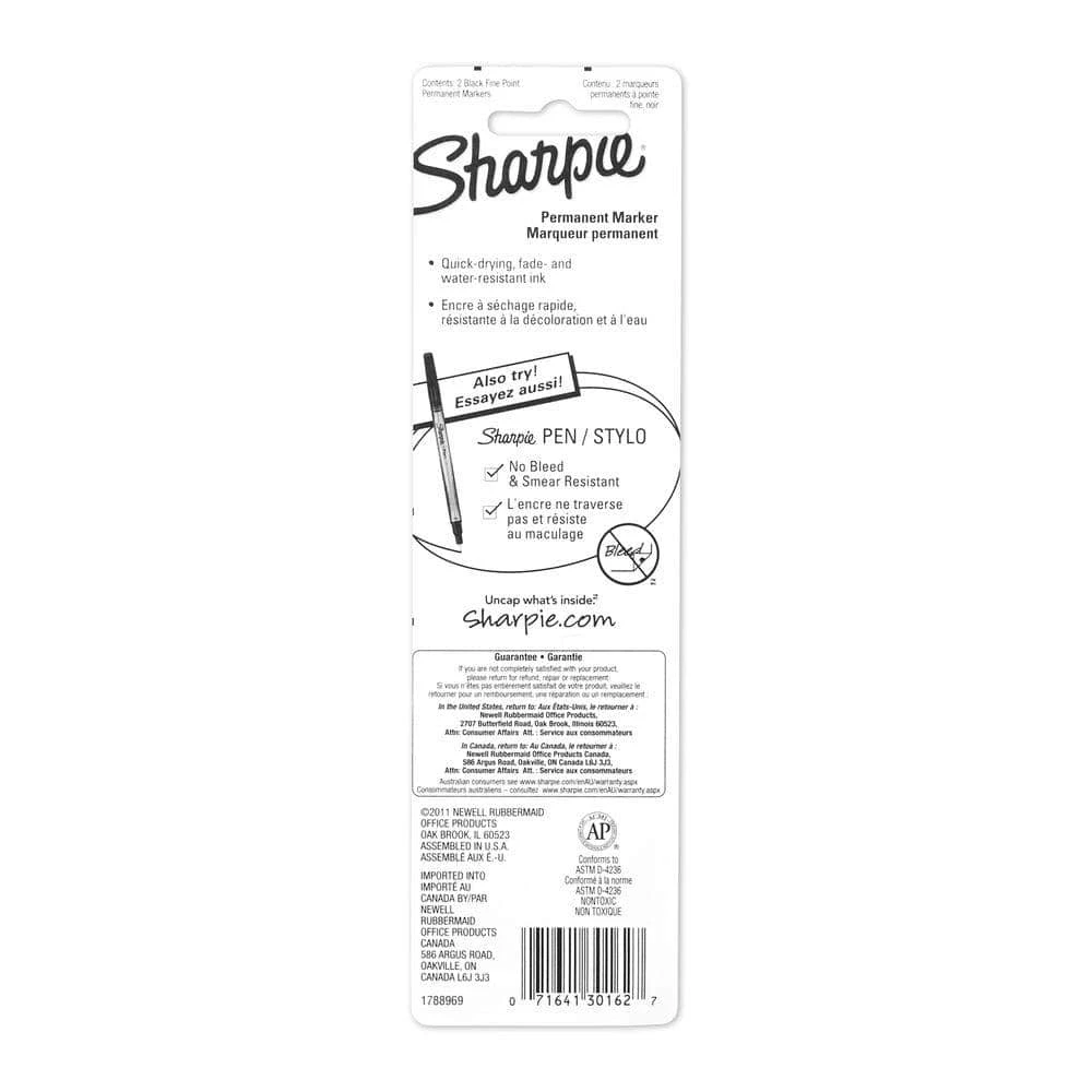 Sharpie Black Fine Point Permanent Markers (2-Pack) - Image 3