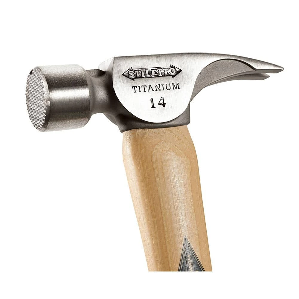 Stiletto 14 oz. Titanium Milled Face Hammer with 18 in. Curved Hickory Handle - Image 5