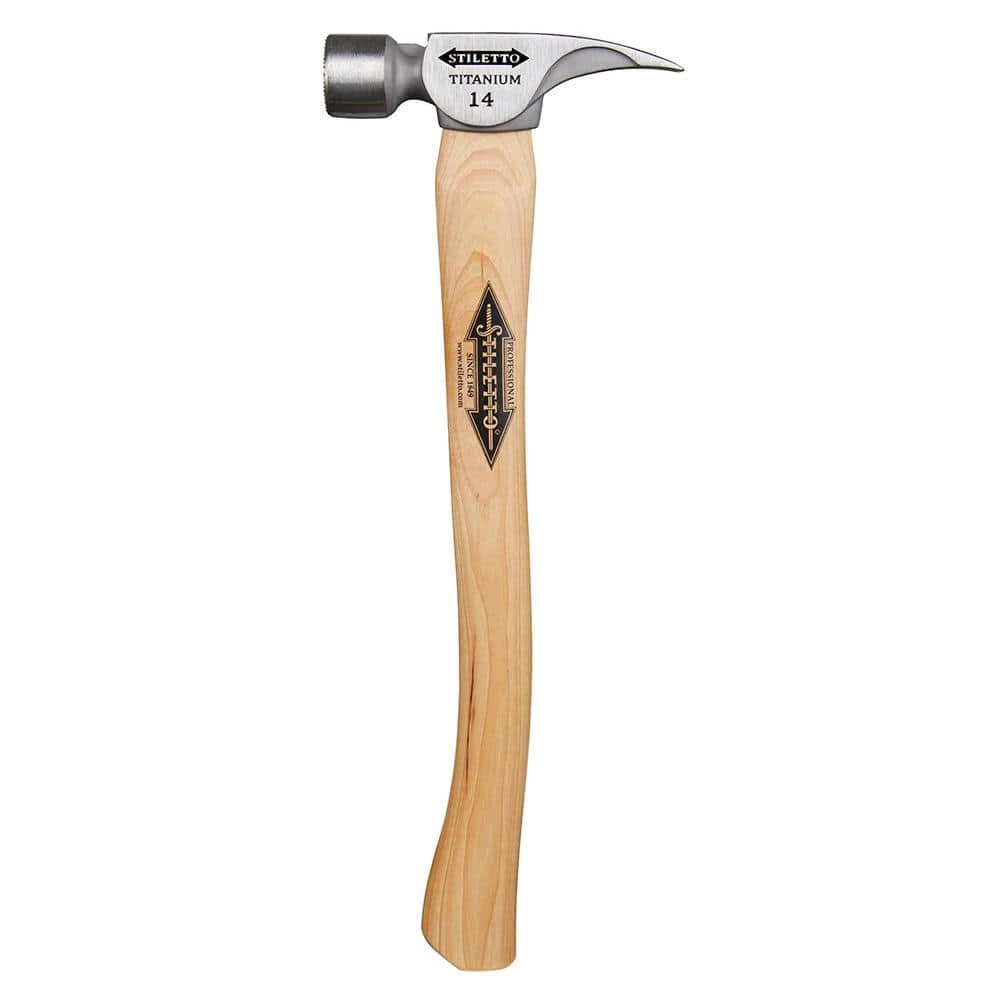 Stiletto 14 oz. Titanium Milled Face Hammer with 18 in. Curved Hickory Handle - Image 9