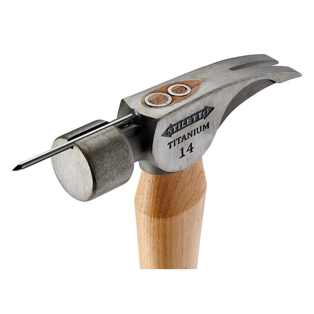 Stiletto 14 Oz. Titanium Smooth Face Hammer with 18 in. Curved Hickory Handle - Image 4